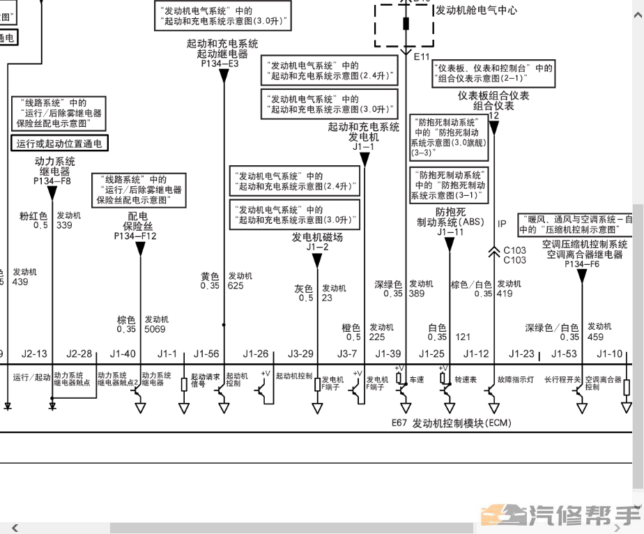 2009年款别克君越混动版原厂维修手册电路图线路图资料下载正时针脚定义