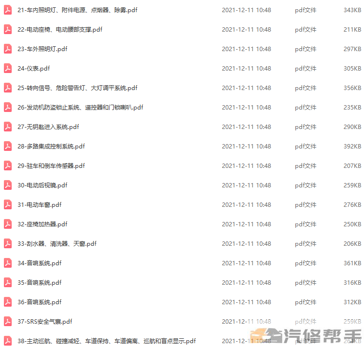 2016年款本田九代半雅阁电路图线路图接线图资料下载
