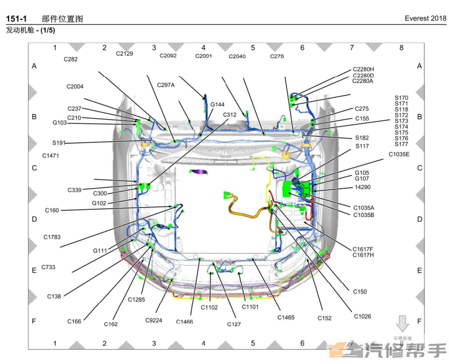 2018年款江铃福特撼路者原厂维修电路图线路图资料下载