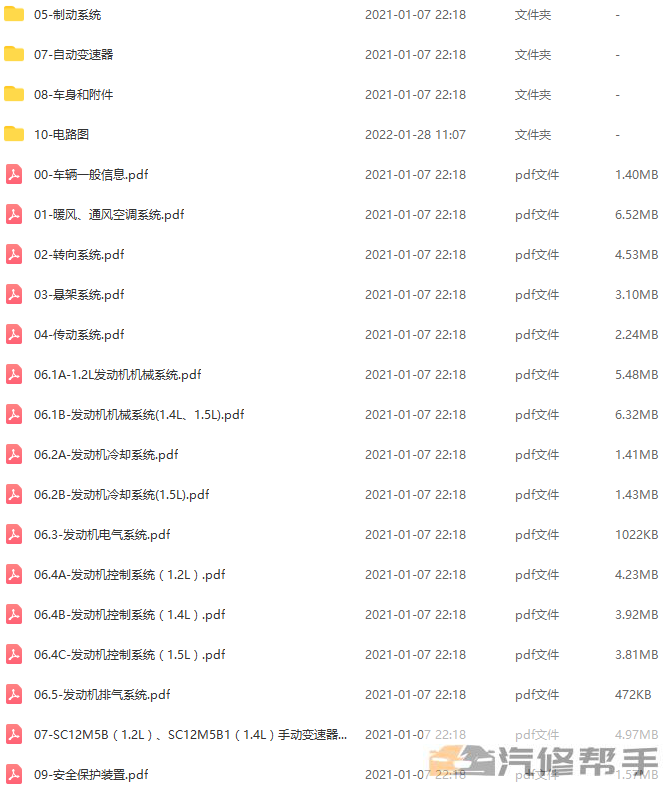 2014年款五菱宏光S CN100维修手册电路图线路图资料下载