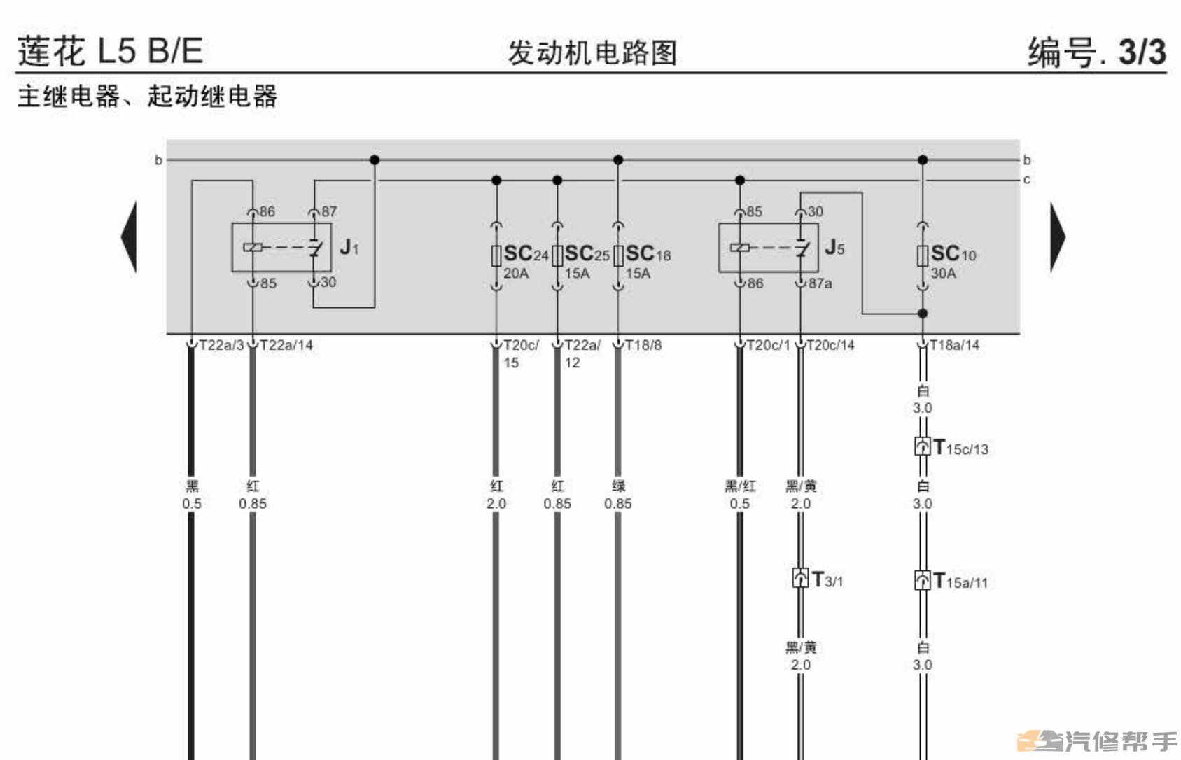 2011-2013青年莲花L5 电路图线路图资料下载