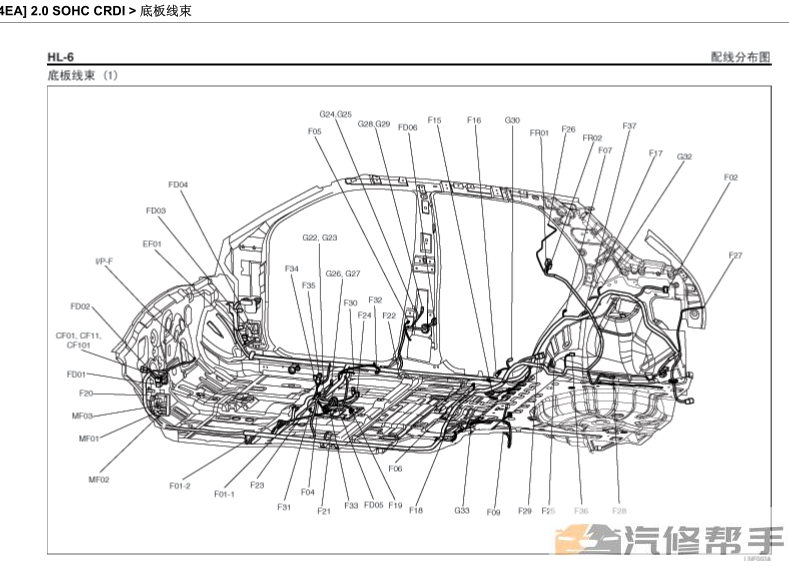 2012年款起亚狮跑(D4EA)2.0 柴油 原厂电路图线路图资料下载