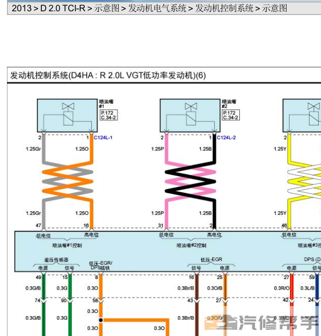 2013年款起亚索兰托D 2.0 TCI-R原厂维修电路图线路图资料下载