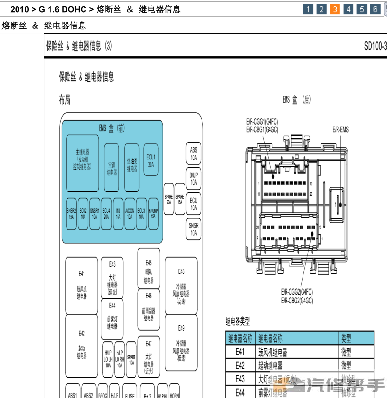 2010年款北京现代i30原厂电路图线路图资料下载
