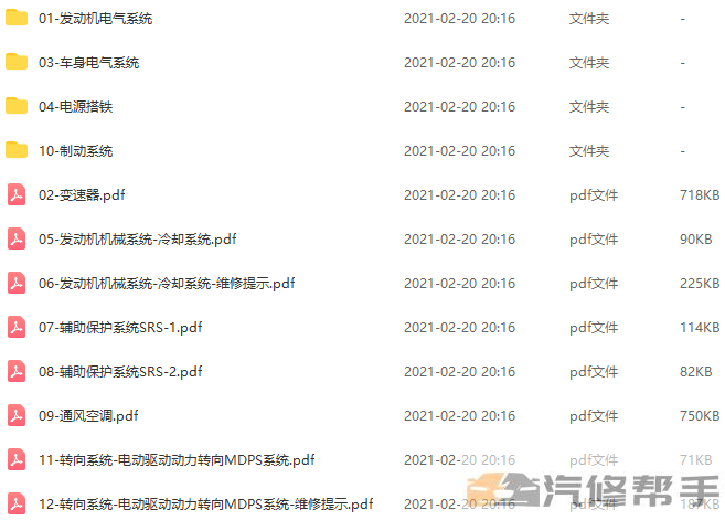 2014年款北京现代ix25 G1.6维修电路图线路图资料下载