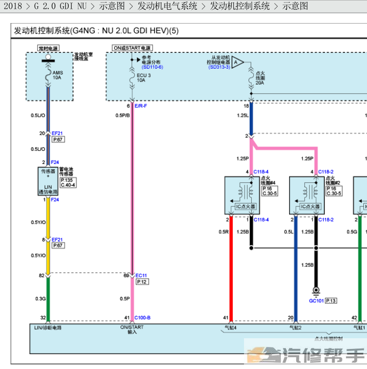 2018年款起亚K5 HEV混动动力原厂电路图线路图资料下载