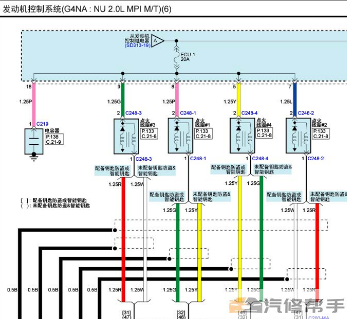 2016年款北京现代IX35 2.0L原厂电路图线路图资料下载g
