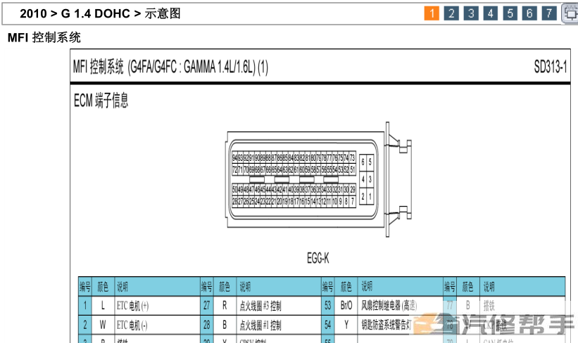 2010年款北京现代瑞纳 1.4 DOHC原厂电路图线路图资料下载