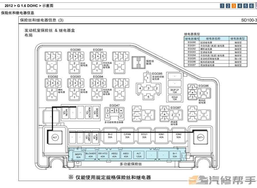 2012年款现代瑞纳1.6L原厂维修手册电路图线路图资料下载