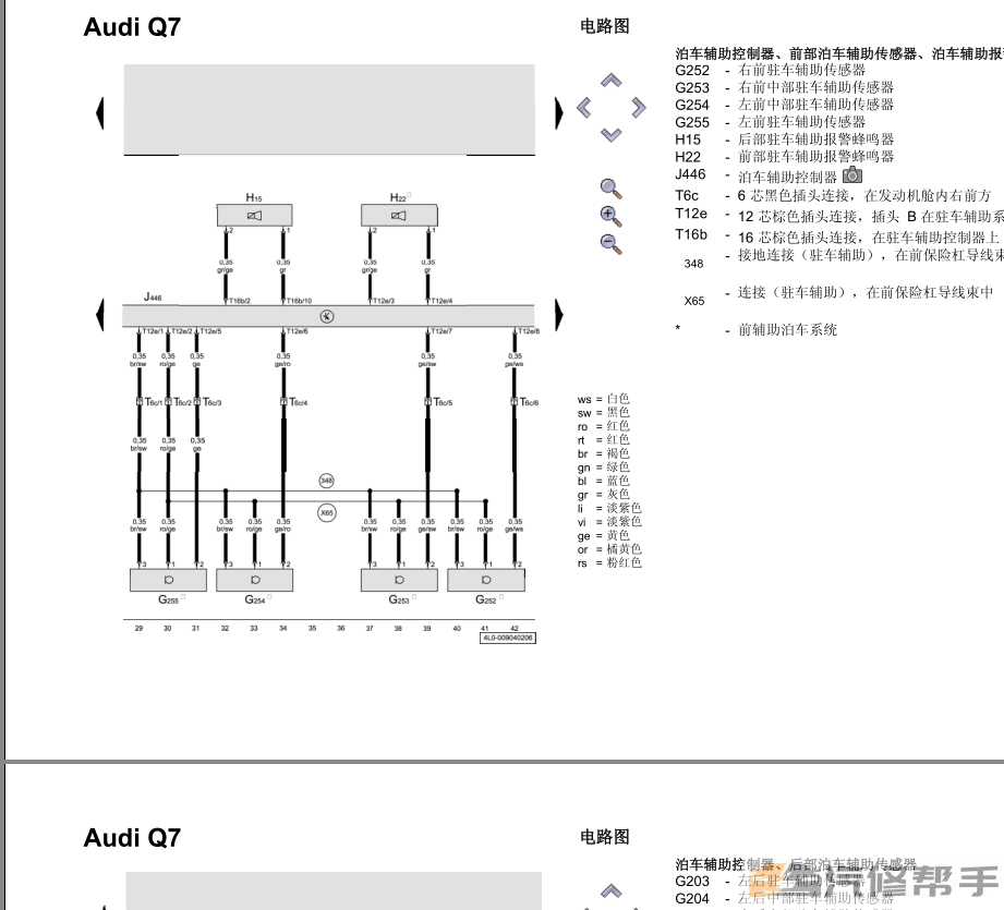 2006-2014年款奥迪Q7原厂维修手册电路图线路图资料下载