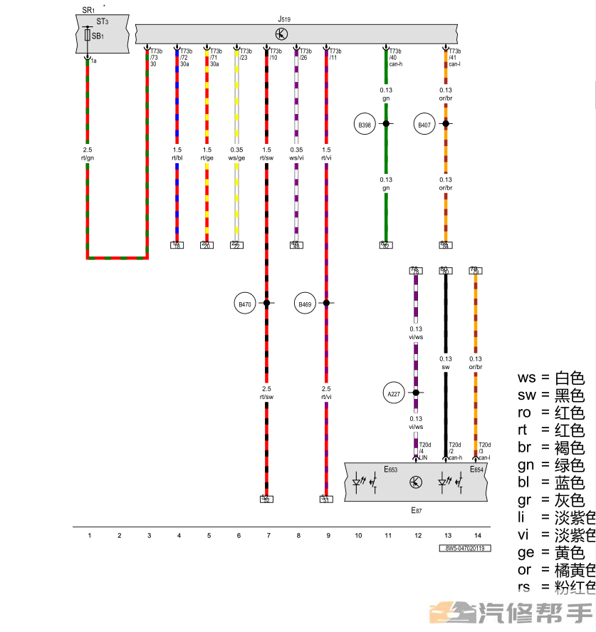 2019年款奥迪S4原厂电路图线路图接线图资料下载