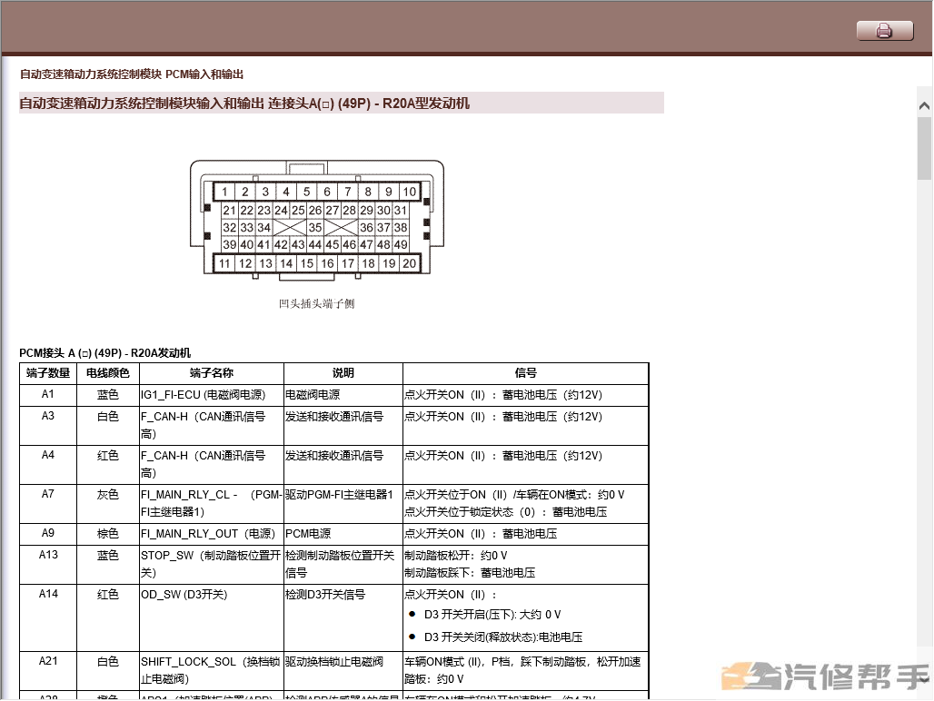 2012年本田CRV原厂维修手册软件版大修拆装资料下载