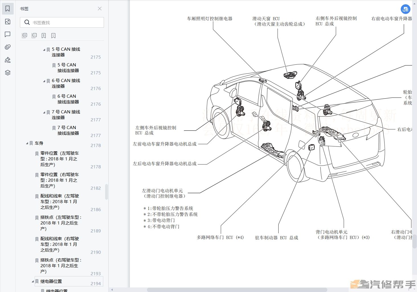 2018年丰田埃尔法威尔法汽油版维修手册电路图资料下载