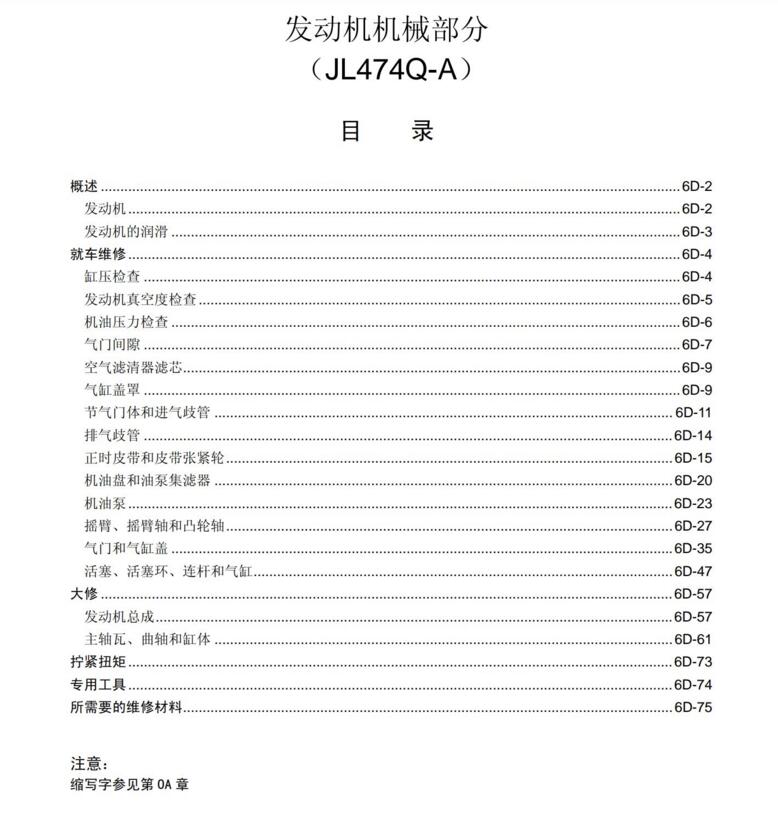 2007年长安之星维修手册大修拆装资料下载